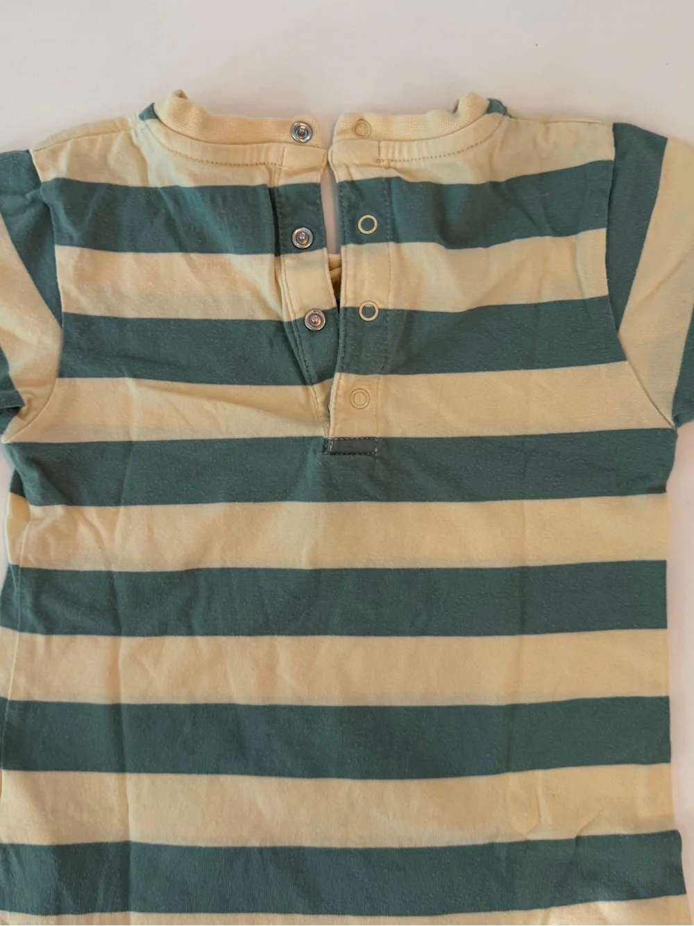 Seafoam Green & Cream Striped Baby One-Piece Bodysuit